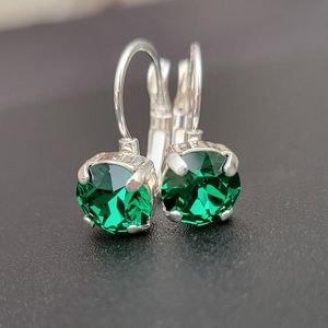 Austrian Crystal Earrings in Shiny Silver